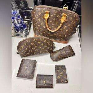 Louis Vuitton Brown Monogram Wallet Set